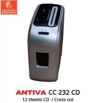 Antiva CC 232 CD Cross Cut Paper Shredder - 12 Sheet with CD Slot